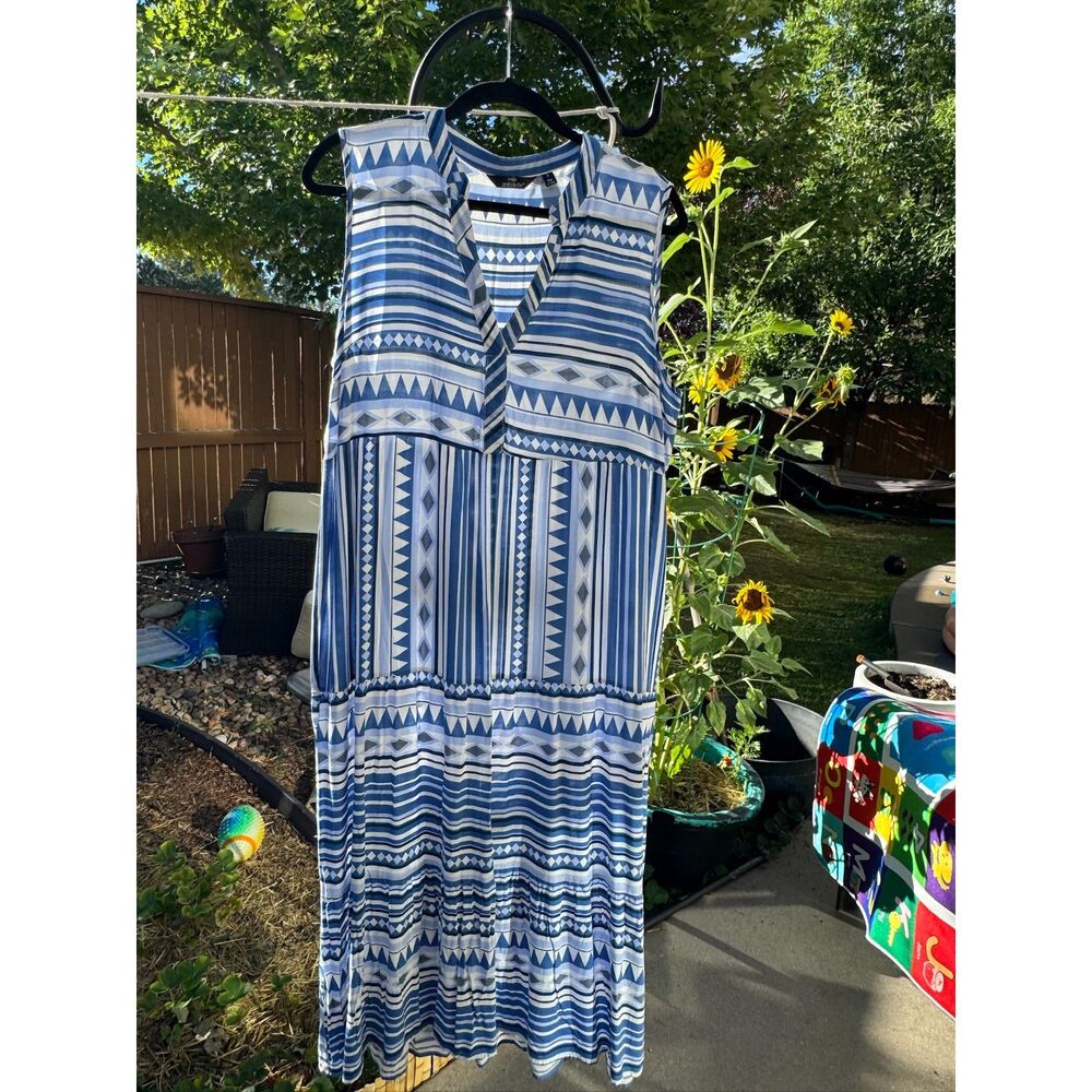 Mille Gabrielle Summer Dress Sleeveless Geometric XL Maxi Dress